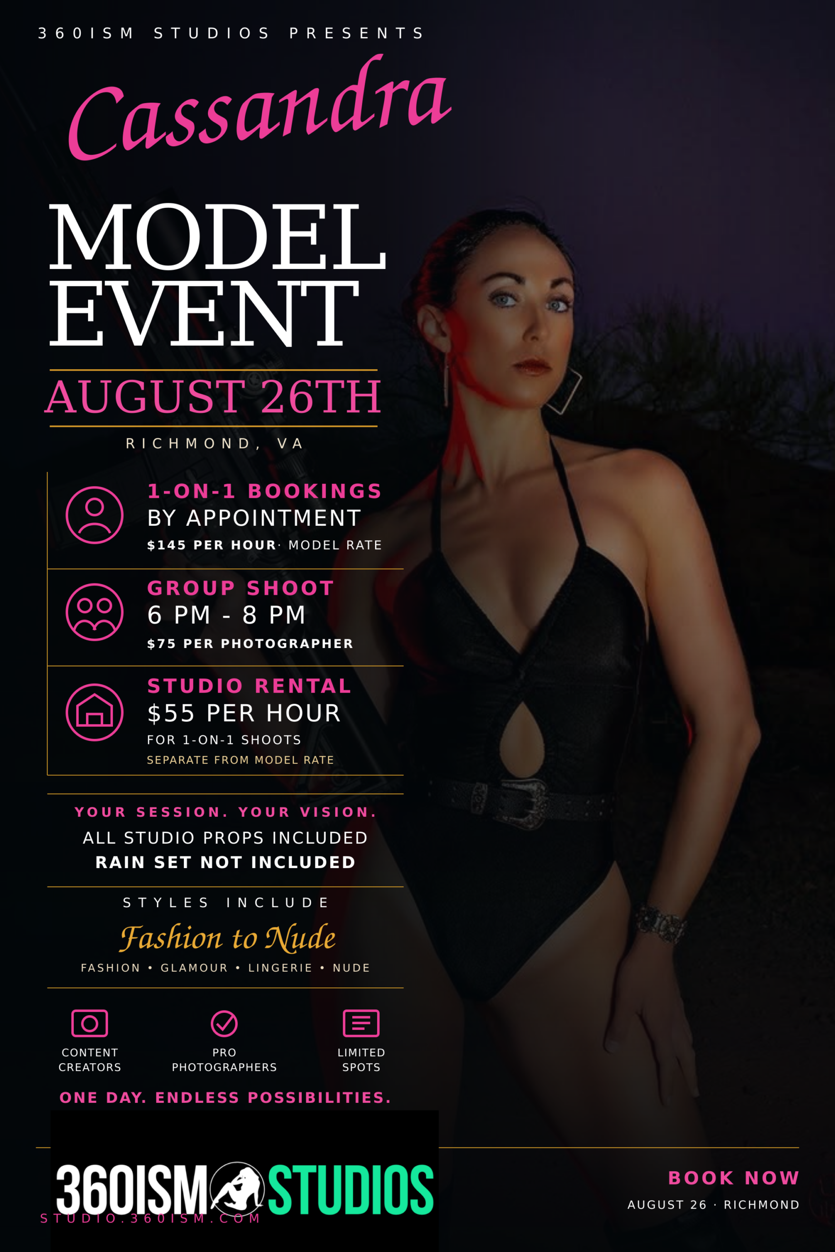 Model Cassandra - 1on1's + Group shoot - Wed. Aug.26th