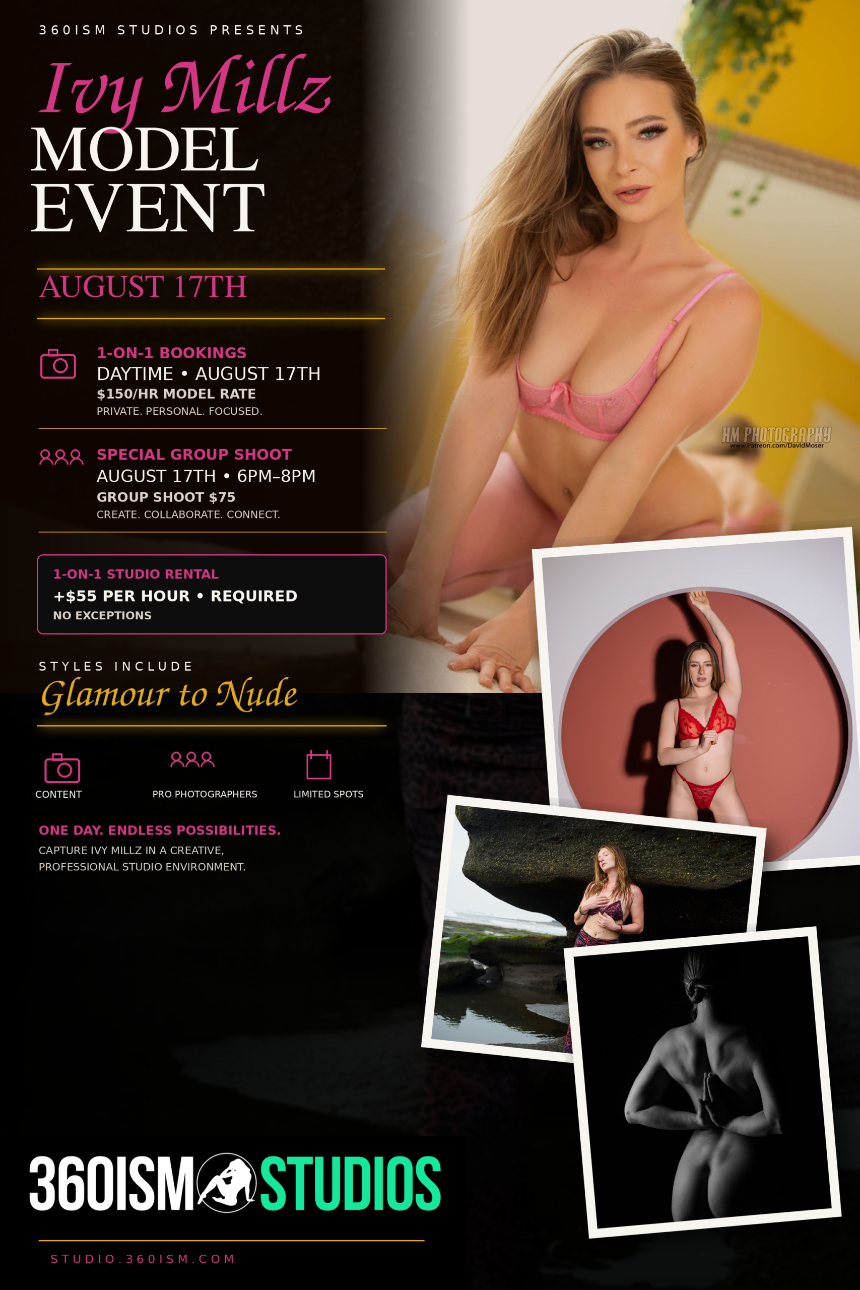 Model Ivy Millz - 1on1's + Group shoot - Monday Aug.17th
